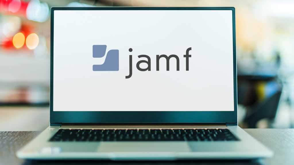 Jamf logo on laptop