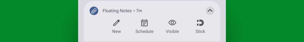 Android floating note app: Notification