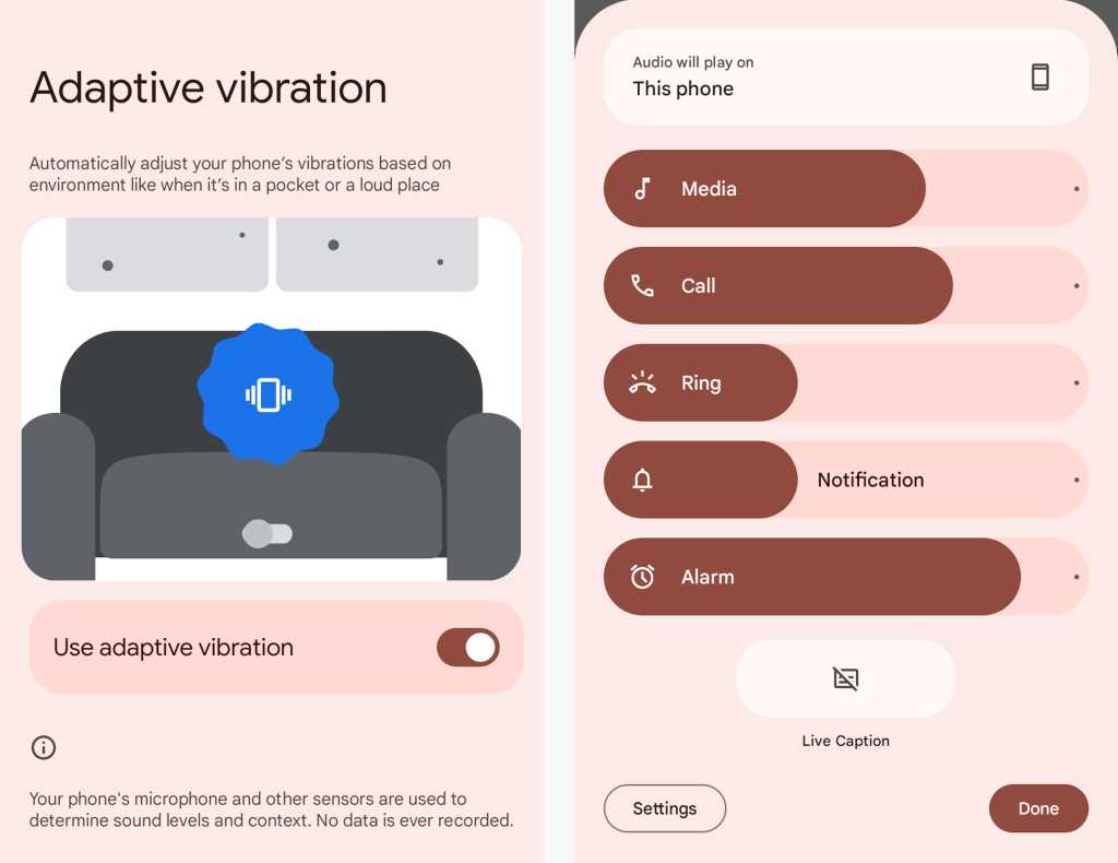 android 15 adaptive vibration controls