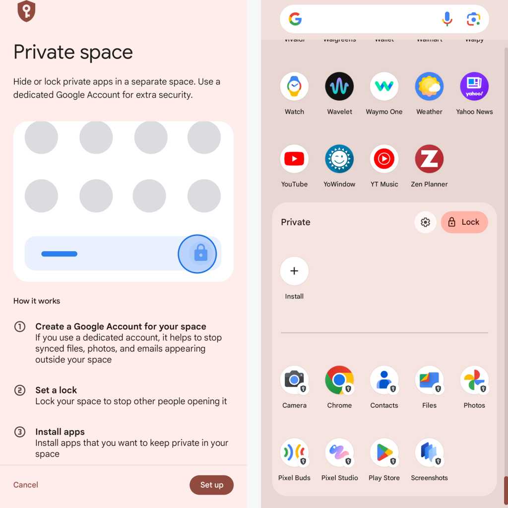 android 15 private space feature