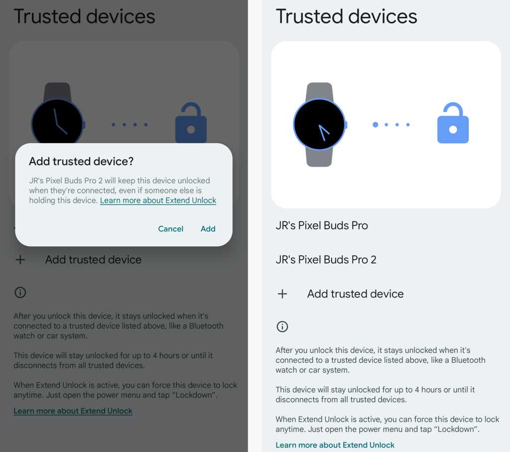 add trusted device screen in android