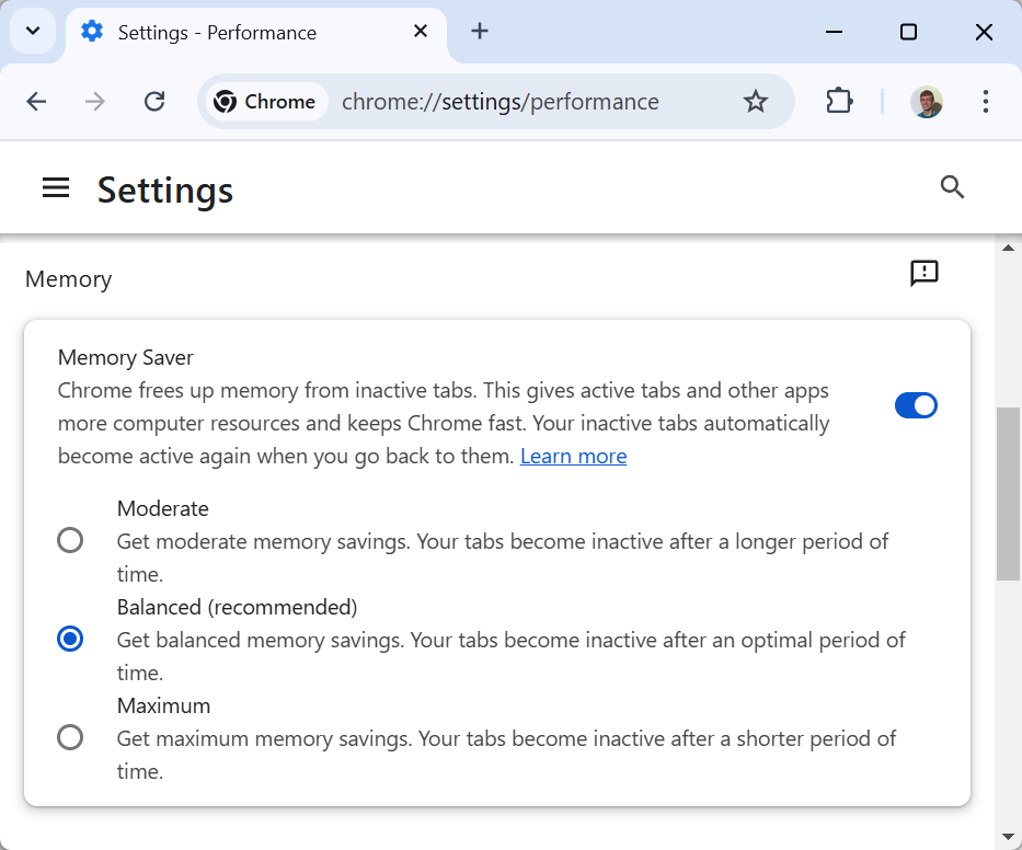 Chrome Memory Saver