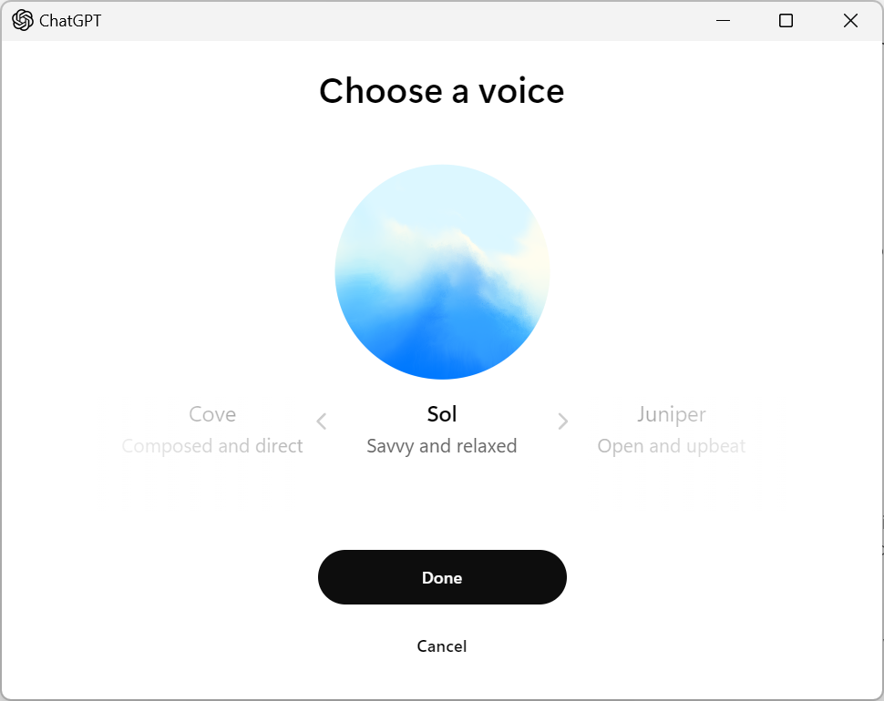 ChatGPT choose a voice