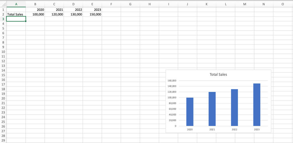 column chart in excel