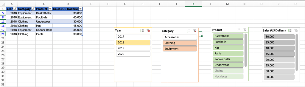 two filters selected in same slicer