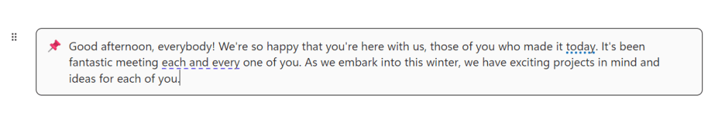 a callout element in a loop component